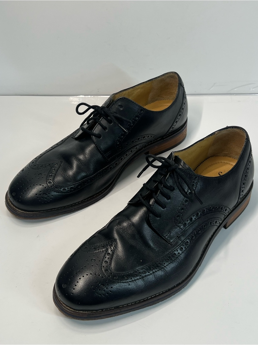 Florsheim Men’s Black Leather Wingtip Brogue Oxford Dress Shoes Size 9 3E
